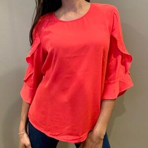 Bright coral blouse